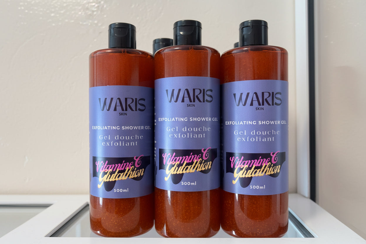 Gel de douche exfoliant à la vitamine C et glutathion